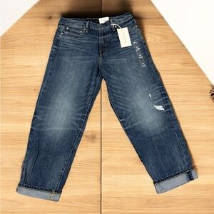 NWT LUCKY BRAND / 365 Vintage Loose Distressed Crop High Rise Jeans Size 32x29